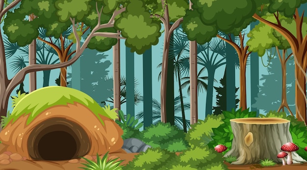 Vector empty forest environment background