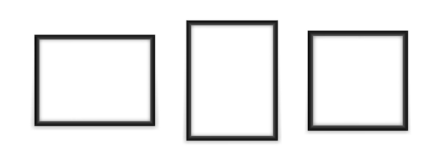 Пустые рамки для шаблонов фотографий и картинок. пустой прямоугольный и квадратный вертикальный макет с белым центром реалистичный дизайн для изображения и рекламного векторного изображения