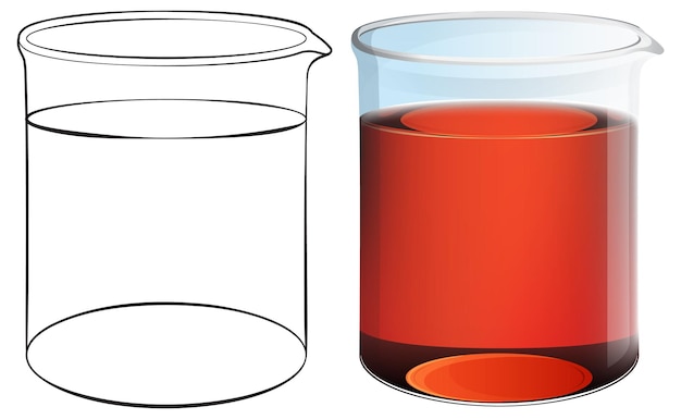 Vector empty and full beaker illustration