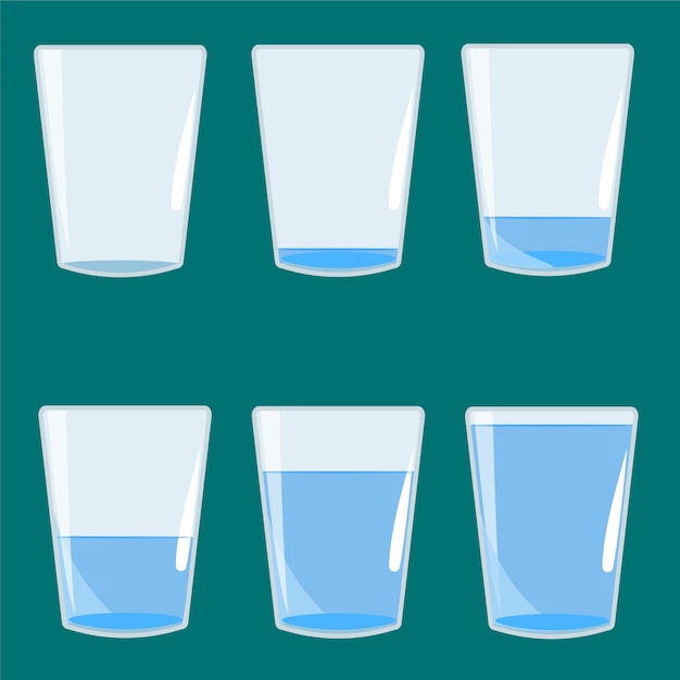 Vector empty and full glass of water vector illustration