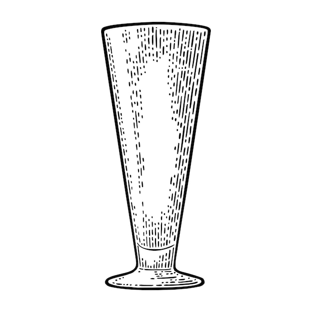 Empty glass cocktail Vector engraving black vintage