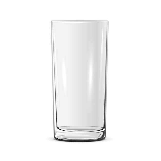 白い背景、イラストに分離された空のガラス。
