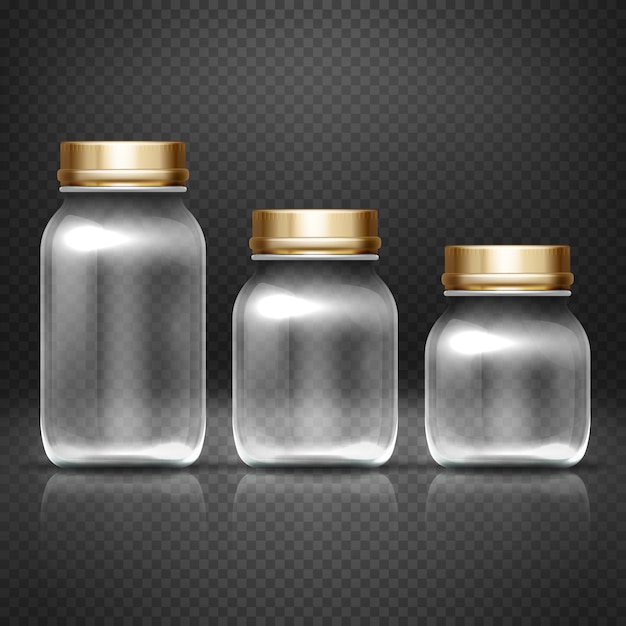 Empty glass jars