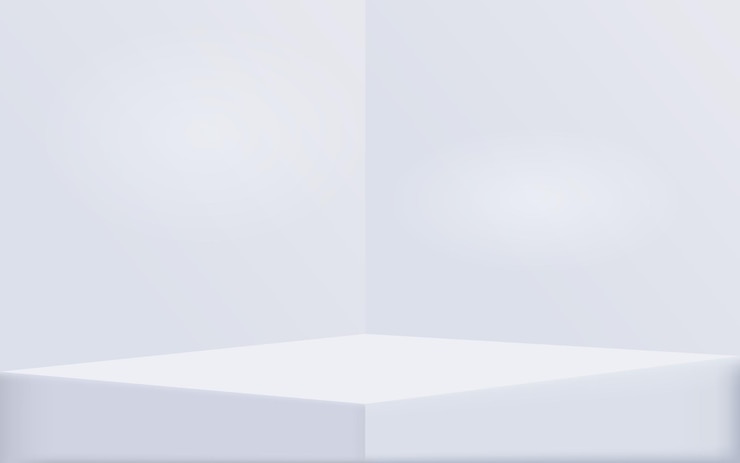 Vector empty gray studio table room and light backgound 3d product display
