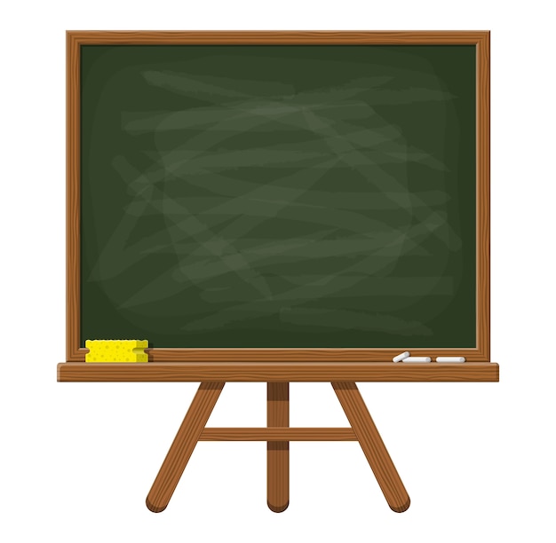 Empty green chalkboard with wooden frame.