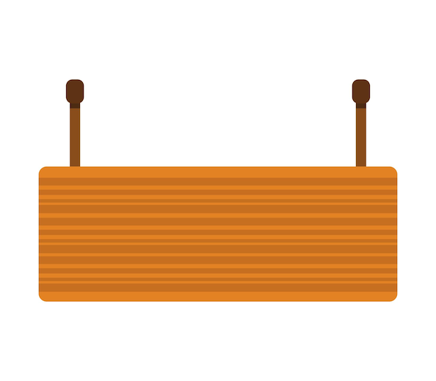 empty hanging wooden sign