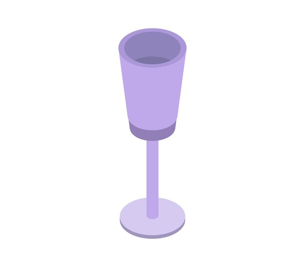 Empty isometric wine glass