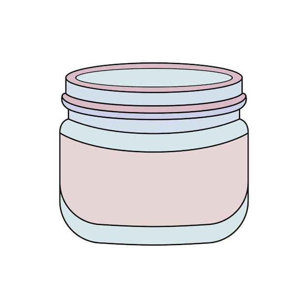 Empty jar of face cream or mask conditioner or gel Colored simple icon Cosmetic product face care