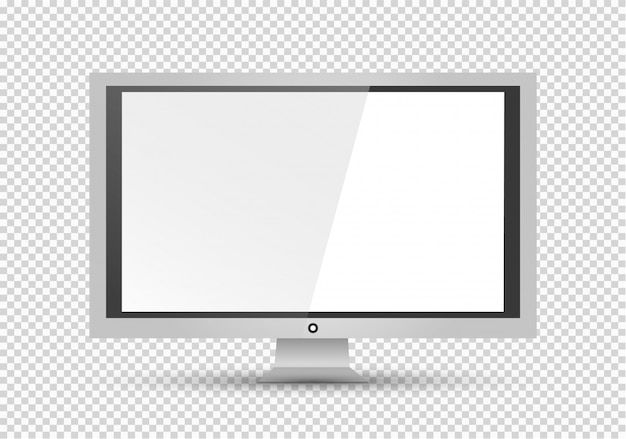 벡터 빈 lcd 화면, 플라즈마 디스플레이 또는 모니터 디자인을위한 tv. 투명 한 배경에 고립 된 컴퓨터 또는 검은 사진 프레임. 삽화.