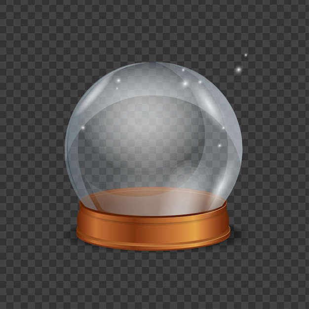 Empty magic crystal ball transparent and shiny vector illustration