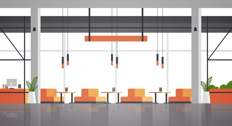 Vector empty modern cafe interior