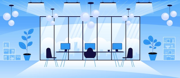 empty modern office interior room design