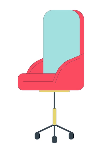 Vector empty office chair 2d linear cartoon object corporate furniture isolated line vector element white background workplace furniture conference room workspace seating color flat spot illustration