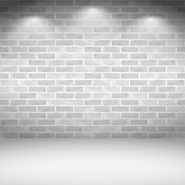 Empty old white brick wall vector eps10 illustration