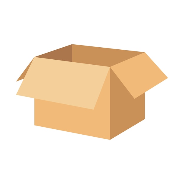 Empty paper box Cartoon vector illustration isolated object