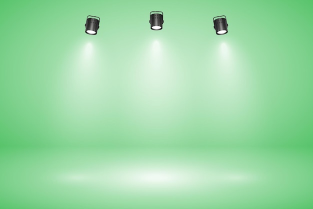 empty pastel green studio abstract background with spotlight effect product showcase backdrop stage