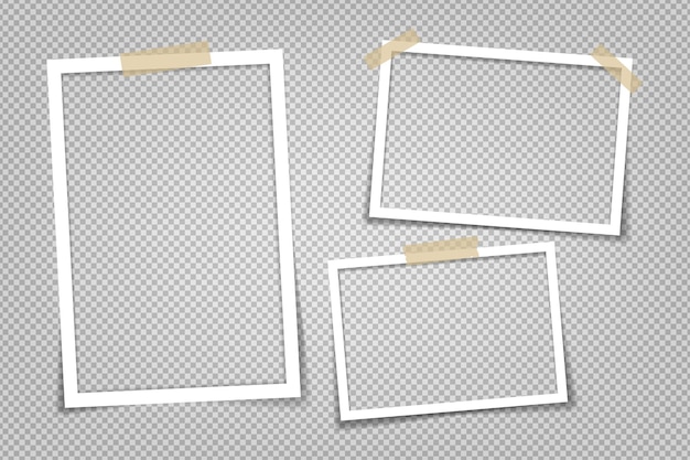 Photo frame with shadow adhesive tape Royalty Free Vector