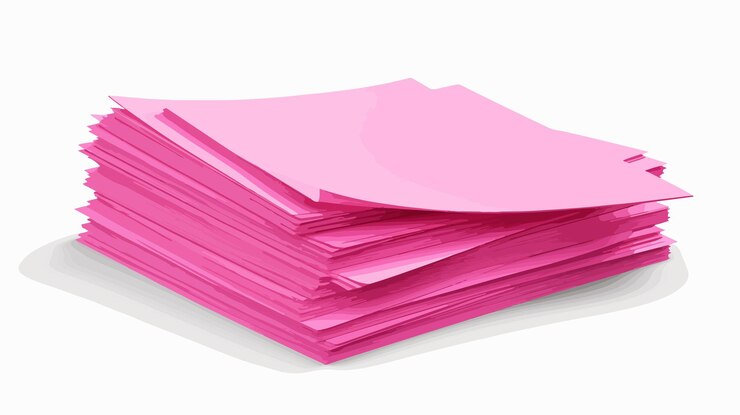 Vector empty pink papers on white background