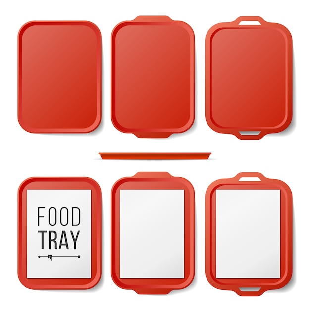 Empty Plastic Tray Salver Set 