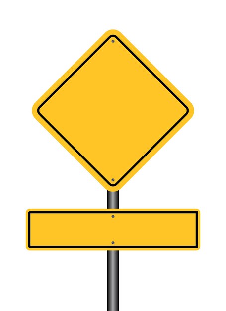 Vector empty plate warning road sign