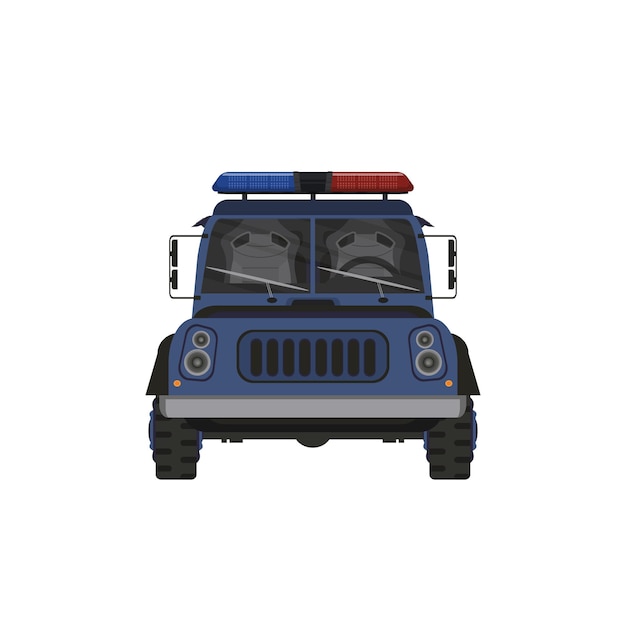 Vector empty police car vector illustration high performance cop auto vector illustration