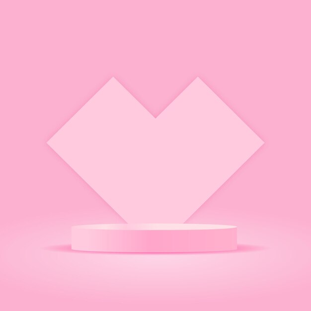 Vector empty product podium on soft pink background