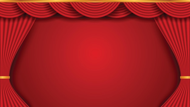 Vector empty red curtain background