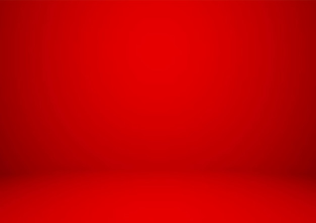 Empty red studio room used as background for display your products