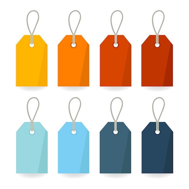 Vector empty retro colorful vector labels with strings