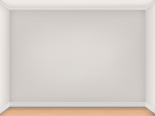 Вектор Пустая комната с тремя бежевыми стенами.