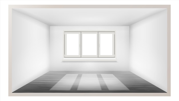 Vector empty room with window 3d