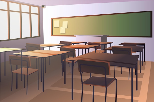 Vector empty school class - background for video conferencing