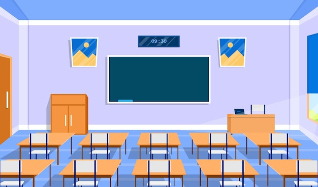 Empty school class - background for video conferencing