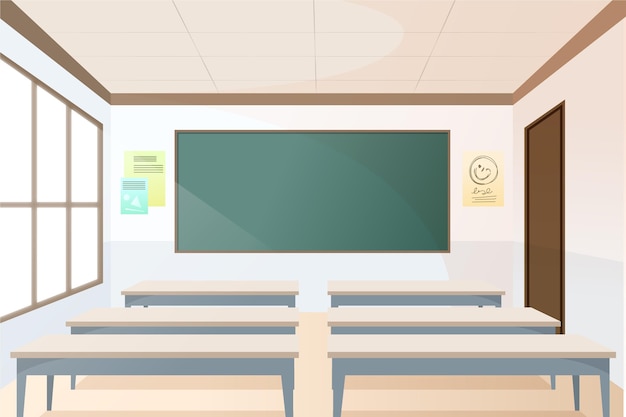 Vector empty school class background for video conferencing