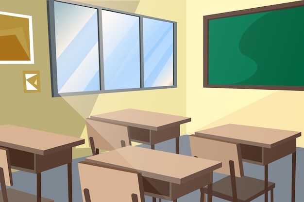 Vector empty school class - background for video conferencing