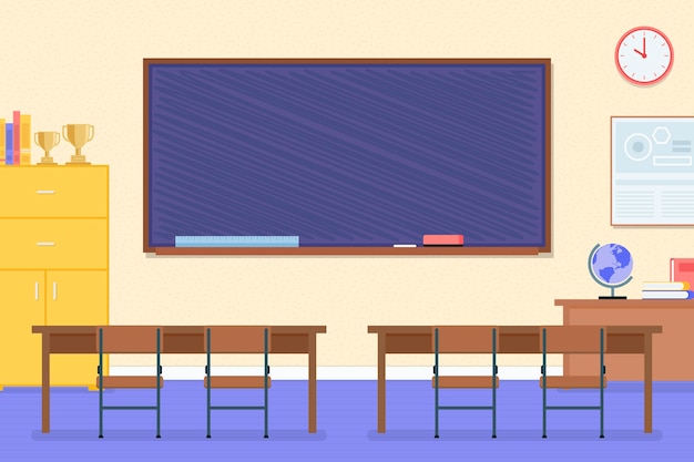 Vector empty school class wallpaper for video conference