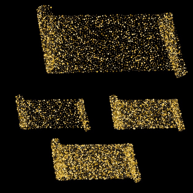 Vector empty sheet of golden confetti with twisted edges.