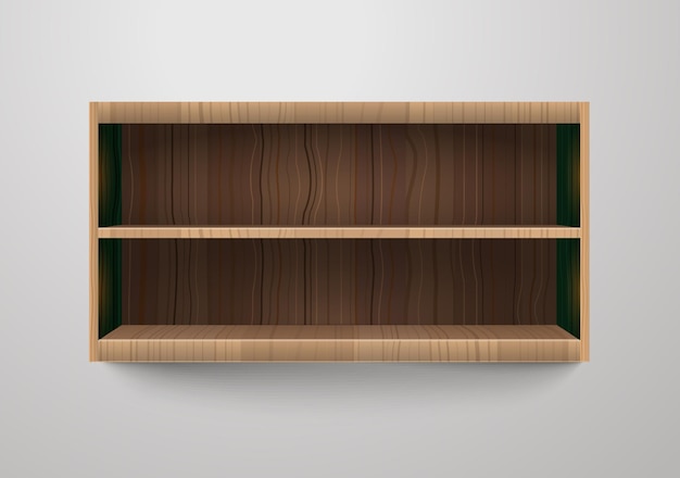 Empty shelves vector illustration. Template for a content