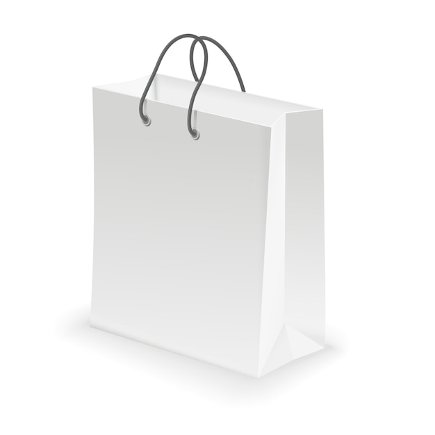 Vector empty shopping bag white