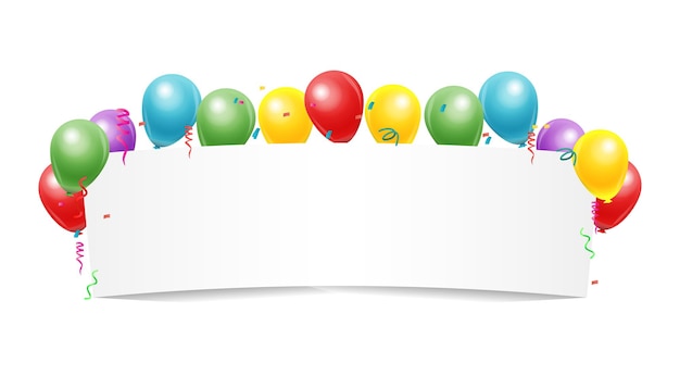 Vettore carta vuota con palloncino per l'anniversario o per festeggiare