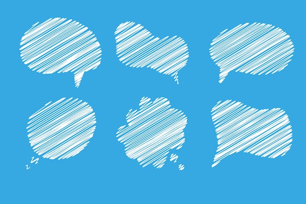 Empty speech bubble big set Online chat clouds elements for your design Stock Vector Illustration