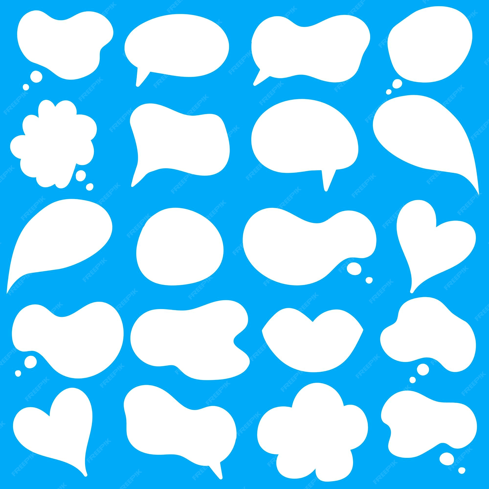 Premium Vector | Empty speech bubble big set online chat clouds vector on white  background infographic elements