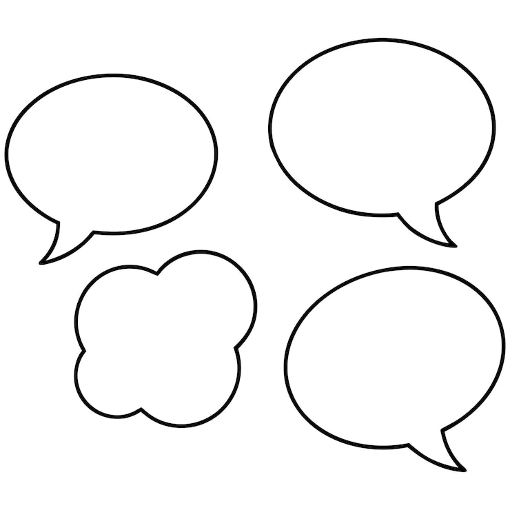Vector empty speech bubbles outline set silhouette vector illustration
