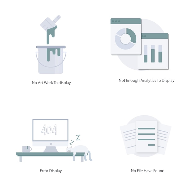 Vector empty state set of 4 icons