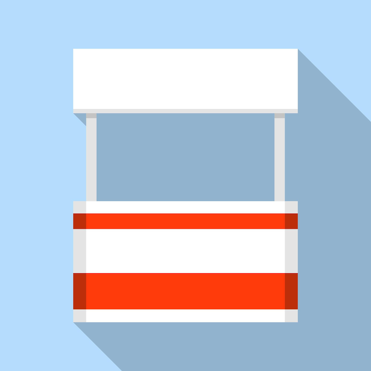 Vector empty street kiosk icon flat illustration of empty street kiosk vector icon for web design