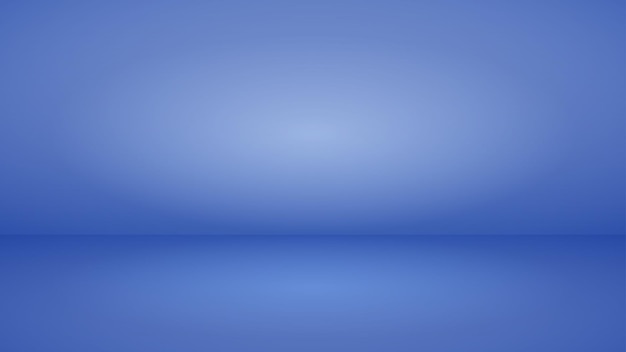 Empty studio background with soft lighting in blue colors