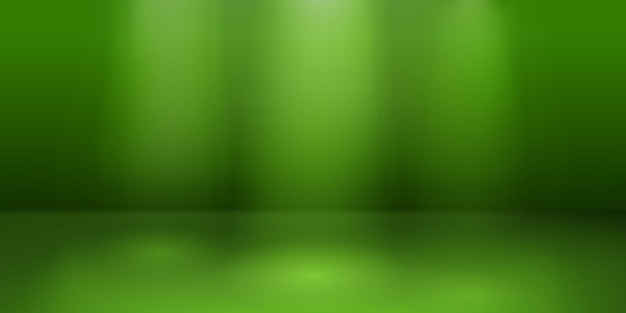 Vector empty studio background with soft lighting in green colors