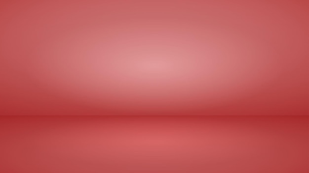 Empty studio background with soft lighting in red colors