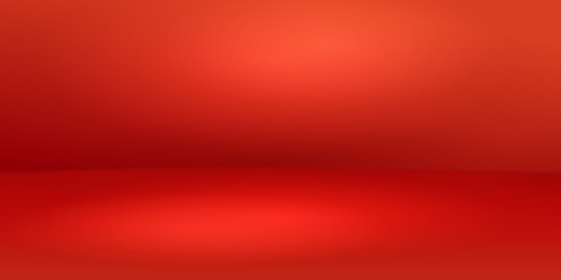 Empty studio background with soft lighting in red colors