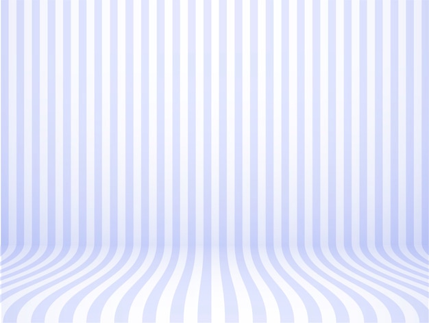 Vector empty studio room with light blue striped wall